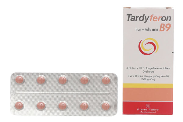Thuốc Tardyferon B9 dự phòng thiếu sắt và acid folic