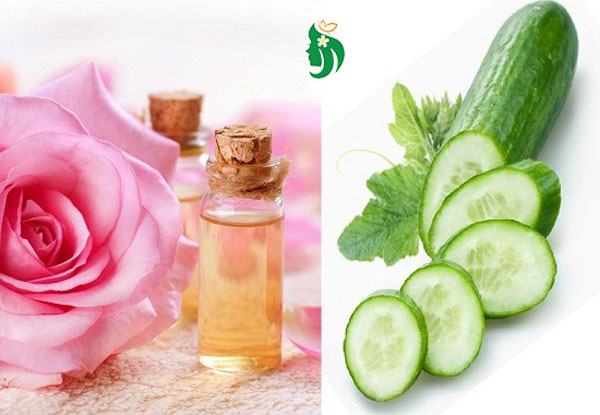 Mặt nạ dưa leo + nước hoa hồng