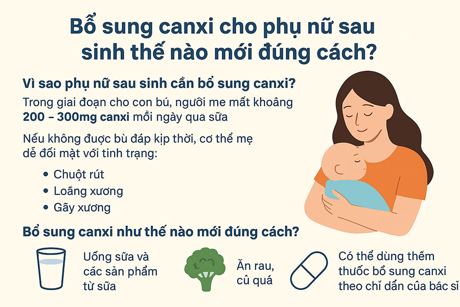bổ sung canxi cho phụ nữ sau sinh đúng cách