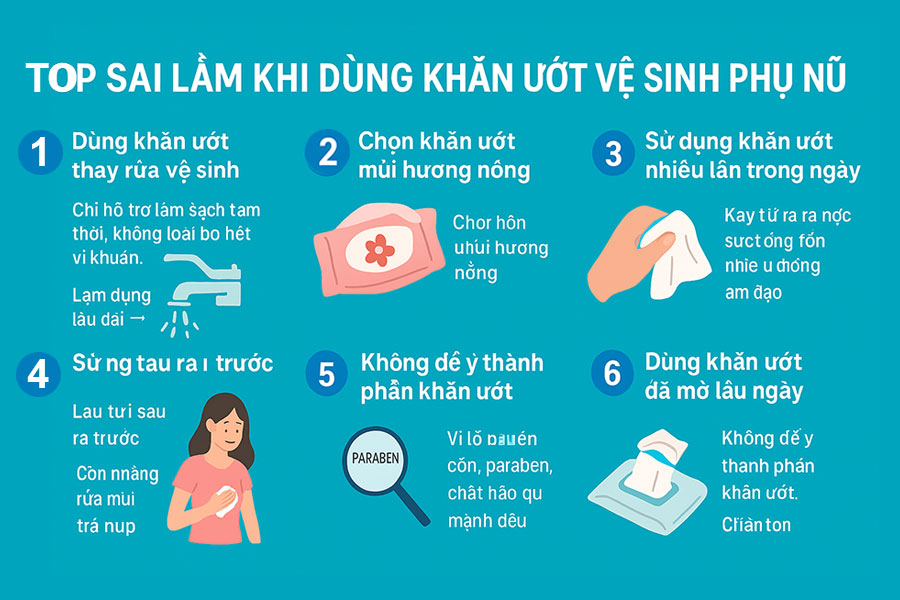 những sai lầm khi sử dụng khăn ướt vệ sinh phụ nữ