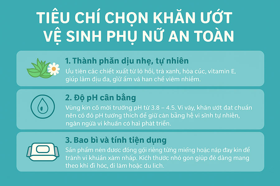 tiêu chí chọn khăn ướt vệ sinh phụ nữ an toàn